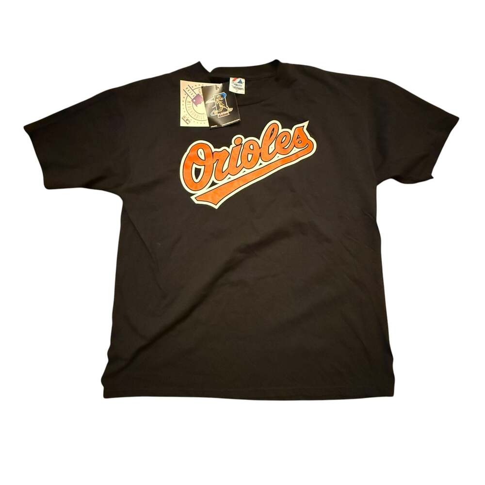 Vintage Majestic Baltimore Orioles Miguel Tejada #10 MLB Player T-Shirt, Black,